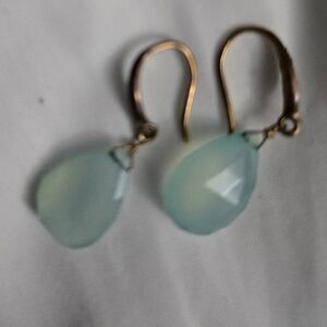 Elegant Gold and Blue Teardrop Earrings